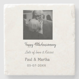 happy モダン 40th anniversary add name photo ストーンコースター