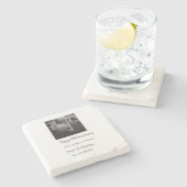 happy モダン 40th anniversary add name photo ストーンコースター (横)