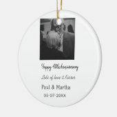 happy モダン 40th anniversary add name photo セラミックオーナメント (左)