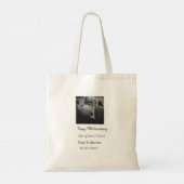 happy モダン 40th anniversary add name photo トートバッグ (裏面)