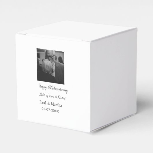 happy モダン 40th anniversary add name photo フェイバーボックス (正面サイド)