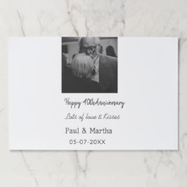 happy モダン 40th anniversary add name photo ペーパーパッド