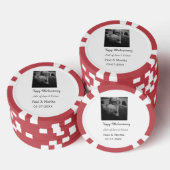 happy モダン 40th anniversary add name photo ポーカーチップ (積み重ね)