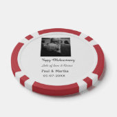 happy モダン 40th anniversary add name photo ポーカーチップ (シングル)