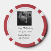 happy モダン 40th anniversary add name photo ポーカーチップ (裏面)