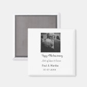 happy モダン 40th anniversary add name photo マグネット (正面/裏面)