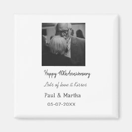 happy モダン 40th anniversary add name photo マグネット