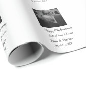 happy モダン 40th anniversary add name photo ラッピングペーパー (ロールコーナー)