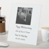 happy モダン 40th anniversary add name photo 台座サイン (インサイチュ)