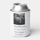 happy モダン 40th anniversary add name photo 缶クーラー (缶正面)