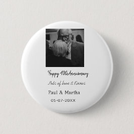 happy モダン 40th anniversary add name photo 缶バッジ