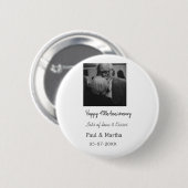 happy モダン 40th anniversary add name photo 缶バッジ (正面&裏面)