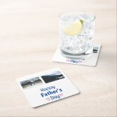 Happy モダン Father's Dayのカスタム写真 スクエアペーパーコースター (インサイチュ)