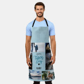 Happy モダン Father's Dayフォトコラージュカスタム エプロン (着用した状態)