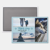 Happy モダン Father's Dayフォトコラージュカスタム マグネット (正面/裏面)