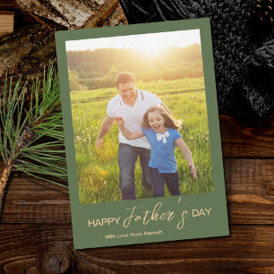Happy モダン Father's Dayフォトスクリプト カード