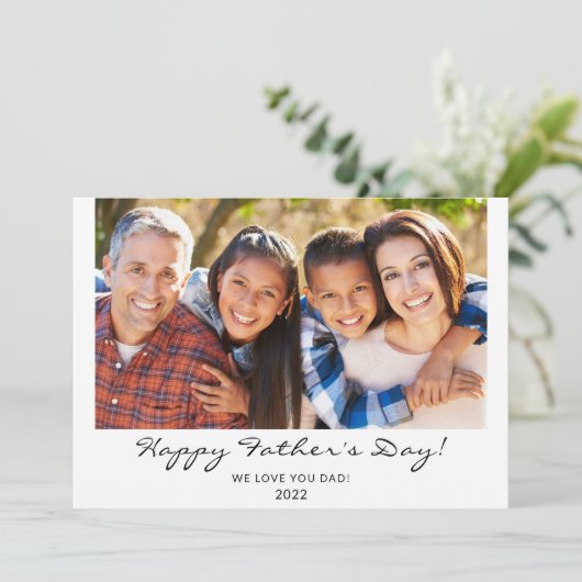 Happy モダン Father's Day Scriptの写真 カード (スタンド正面)