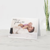 Happy モダン Father's Day Scriptの写真 カード (正面)