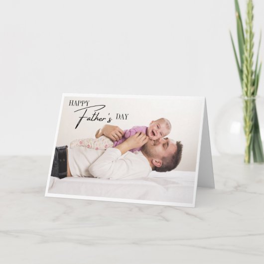 Happy モダン Father's Day Scriptの写真 カード (正面)