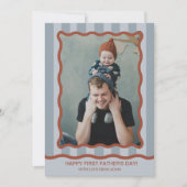 Happy モダン First Father's Dayフォトカード 招待状 (正面)