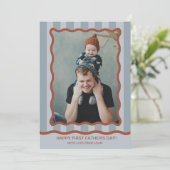 Happy モダン First Father's Dayフォトカード 招待状 (スタンド正面)
