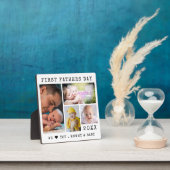 Happy モダン First Father's Day 4 Photo Collage フォトプラーク (インサイチュ)