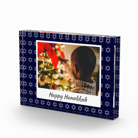 HAPPY モダン HANUKKAHメッセージのキープサケ フォトブロック (右)