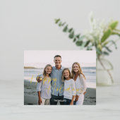 Happy モダン Holidays Script 1ミニマル写真 箔シーズンポストカード (立ち正面)