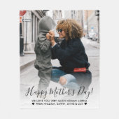 Happy モダン Mother's Dayメッセージカスタム写真 フリースブランケット (正面)