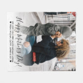 Happy モダン Mother's Dayメッセージカスタム写真 フリースブランケット (正面(横))
