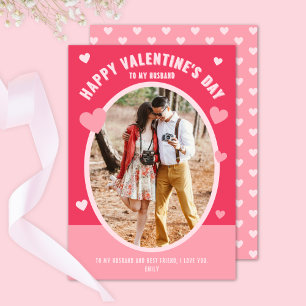 Happy モダン Valentineの夫の写真ハート シーズンカード