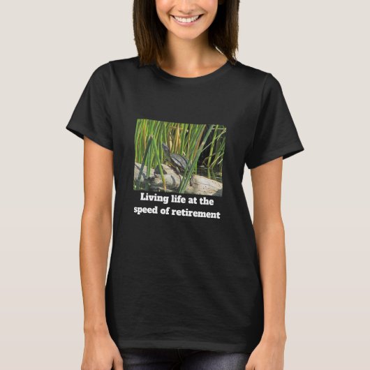Happy ユーモアのある Retimentリラックス Turtleの写真 Tシャツ (正面)