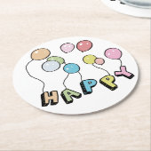 Happy ラウンドペーパーコースター (アングル)