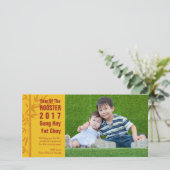 Happy 中国の New Year Editable Holiday Photo Card シーズンカード (スタンド正面)