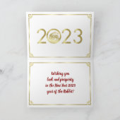 Happy 中国の New Year of the Rabbit 2023カード カード (内部)