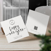 Happy 企業の New Year Logo QRコード白黒 シーズンカード