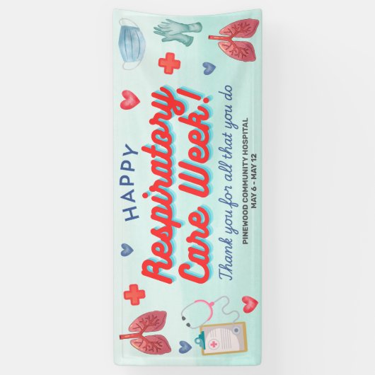 Happy 気に Respiratory  Week Annovation Banner 横断幕 (縦)