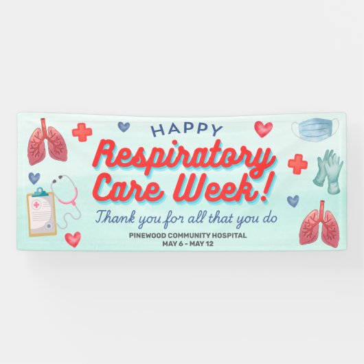 Happy 気に Respiratory  Week Annovation Banner 横断幕 (横)