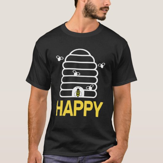 HAPPY 素晴らし Beeデザインあり Tシャツ (正面)