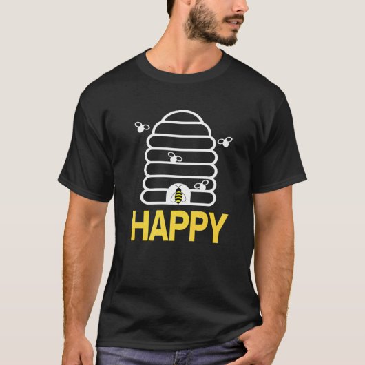 HAPPY 素晴らし Beeデザインあり Tシャツ (正面)
