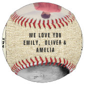 Happy 素朴 Father's Day 2 Photo Collage ソフトボール (裏面)