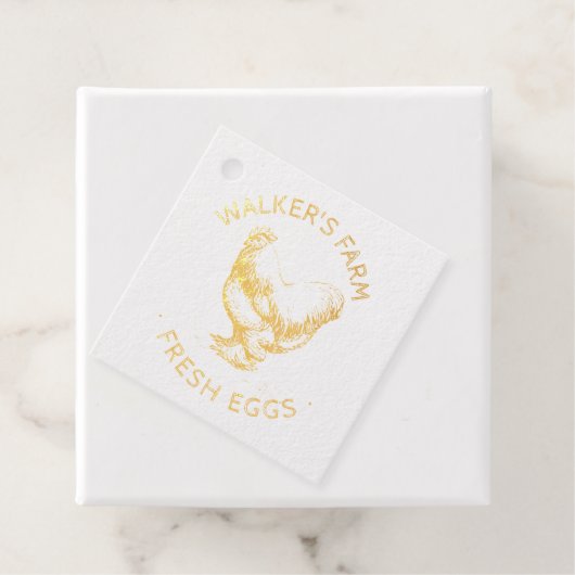 Happy 素朴 Hen Egg Stampのスクリプト フェイバータグ (箱)