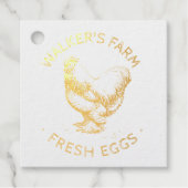 Happy 素朴 Hen Egg Stampのスクリプト フェイバータグ (正面)