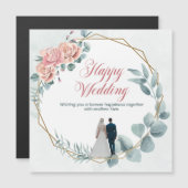 HAPPY 結婚'sの マグネット招待状 (正面/裏面)