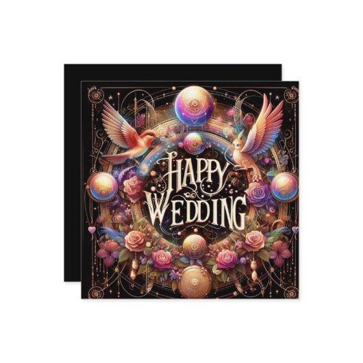 Happy 結婚's Greeting Cards カード (正面/裏面インサイチュ)