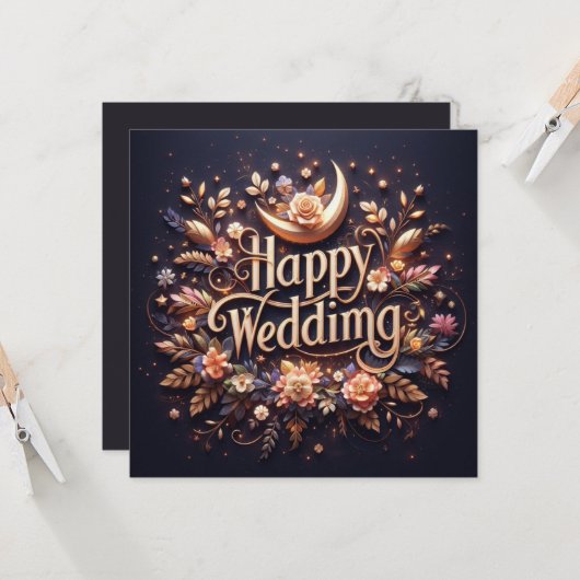 Happy 結婚's Greeting Cards カード (正面/裏面インサイチュ)