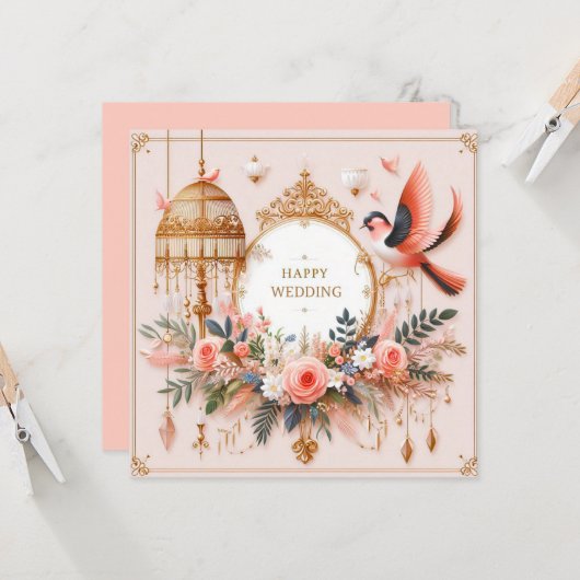 Happy 結婚's Greeting Cards カード (正面/裏面インサイチュ)