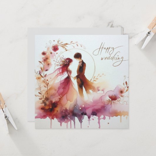 Happy 結婚's Greeting Cards カード (正面/裏面インサイチュ)