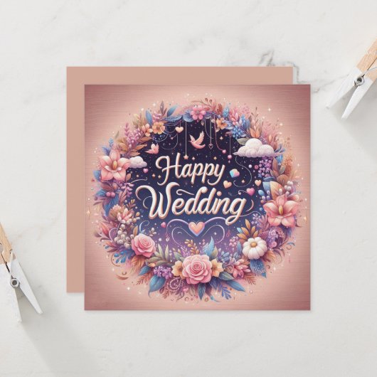 Happy 結婚's Greeting Cards カード (正面/裏面インサイチュ)