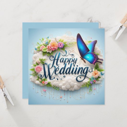 Happy 結婚's Greeting Cards カード (正面/裏面インサイチュ)